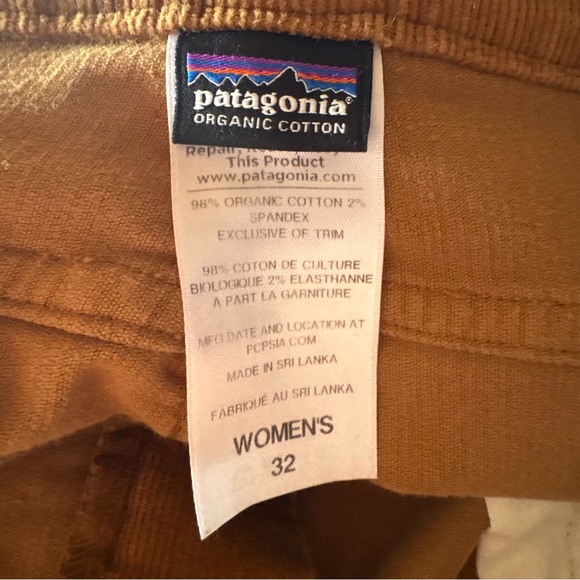 Patagonia Pants Womens 32 Brown Corduroy Straight Leg Organic Cotton Sustainable - Picture 5 of 6